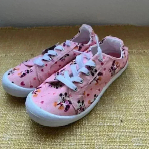 NEW Disney Minnie Mouse Pink Sneakers Slip On Shoes Girls Sz 2 NWT - Picture 2 of 11